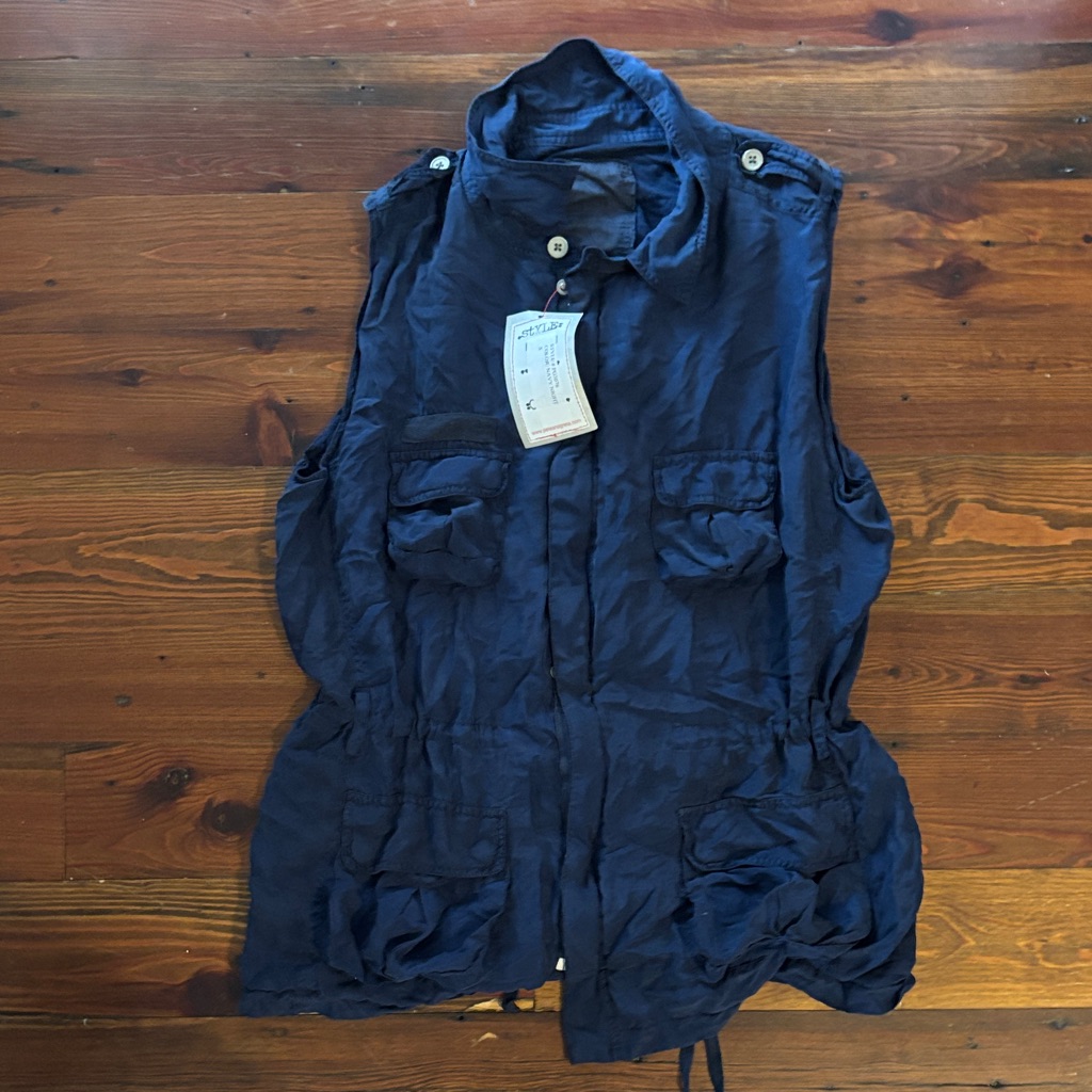 Navy Sleeveless Utility Vest